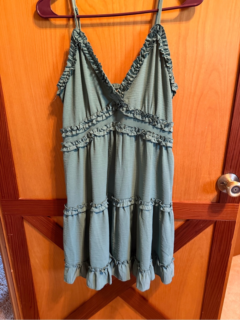 Inspired Hearts Sage Green Ruffle Tiered Sundress